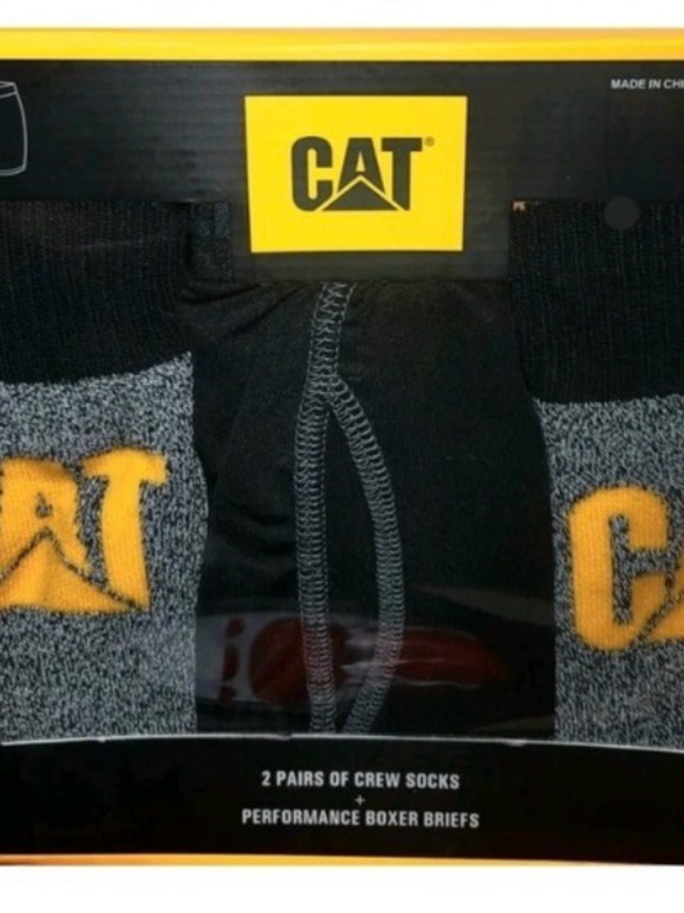 CATERPILLAR CAT PERFORMANCE BOXER BRIEFS & 2 PAIRS OF CREW SOCKS GIFT SET, M